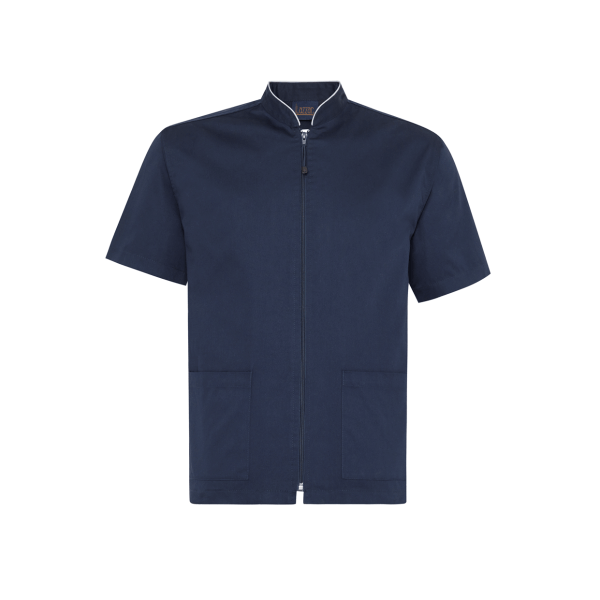 Navy Short Sleeve Filipina Coat For Men